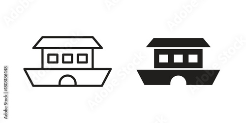 Noah Ark icon symbols. app and web UI solid and line icon, EPS10