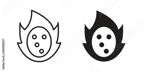 Pitaya icon symbols. app and web UI solid and line icon, EPS10