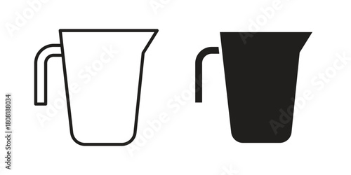 Pitcher icon symbols. app and web UI solid and line icon, EPS10