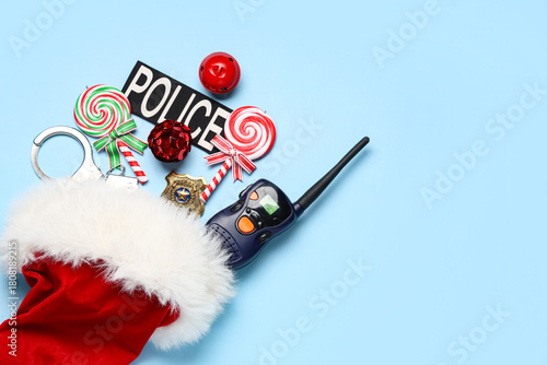Santa hat with police offic...