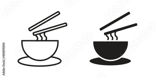 Ramen icon symbols. app and web UI solid and line icon, EPS10