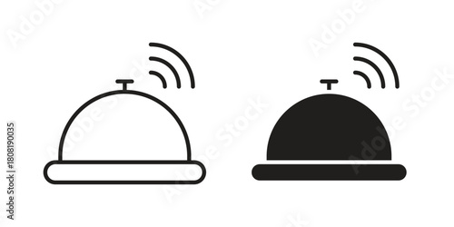 Reception bell icon symbols. app and web UI solid and line icon, EPS10