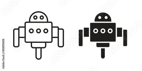 Robot assistant icon symbols. app and web UI solid and line icon, EPS10
