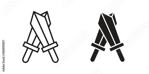 Role playing game icon symbols. app and web UI solid and line icon, EPS10