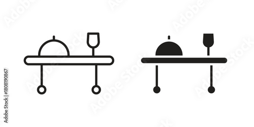 Room service icon symbols. app and web UI solid and line icon, EPS10