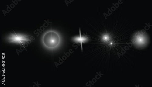 Shining Light Burst Effect Graphic Design Element