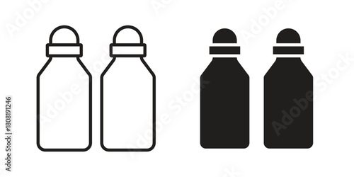 Salt and pepper icon symbols. app and web UI solid and line icon, EPS10