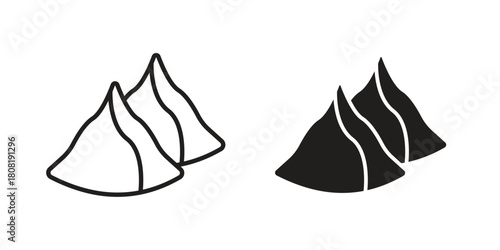 Samosa icon symbols. app and web UI solid and line icon, EPS10