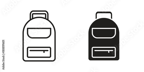 School bag icon symbols. app and web UI solid and line icon, EPS10