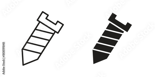 Screw icon symbols. app and web UI solid and line icon, EPS10