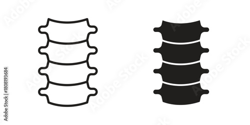Spinal column icon symbols. app and web UI solid and line icon, EPS10