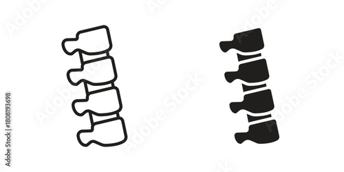 Spine Bone icon symbols. app and web UI solid and line icon, EPS10