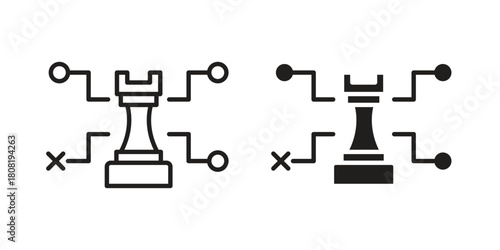 Strategical planning icon symbols. app and web UI solid and line icon, EPS10
