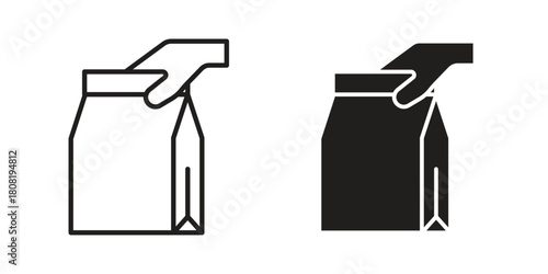 Take away icon symbols. app and web UI solid and line icon, EPS10