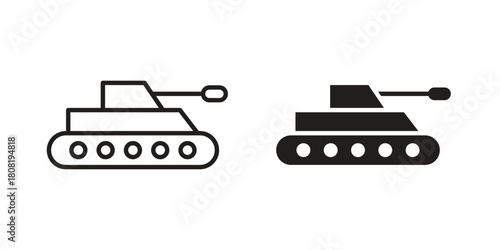 Tank icon symbols. app and web UI solid and line icon, EPS10