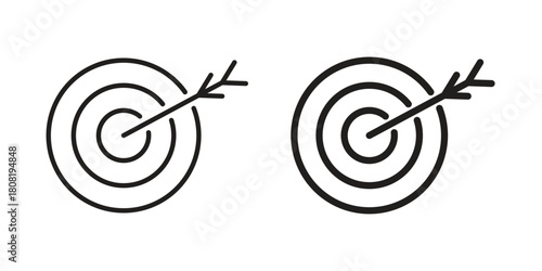 Target icon symbols. app and web UI solid and line icon, EPS10