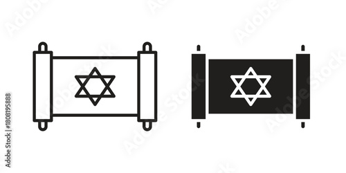 Torah icon symbols. app and web UI solid and line icon, EPS10