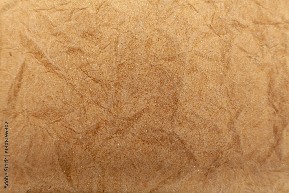 Obraz premium Light Brown Crumpled Kraft Paper Texture Background