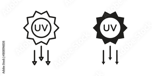 UV icon symbols. app and web UI solid and line icon, EPS10