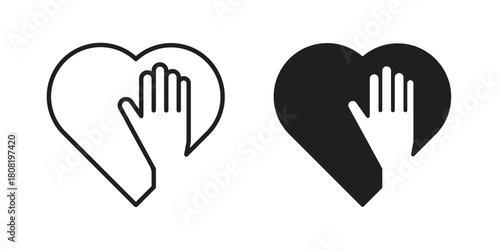 Voluntary service icon symbols. app and web UI solid and line icon, EPS10