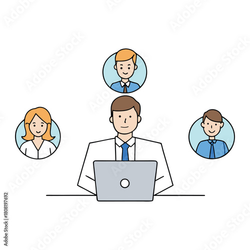 A virtual meeting where faces shine on screens, voices connect across distances, and ideas flow seamlessly in a shared digital space, keeping everyone engaged and in sync.
