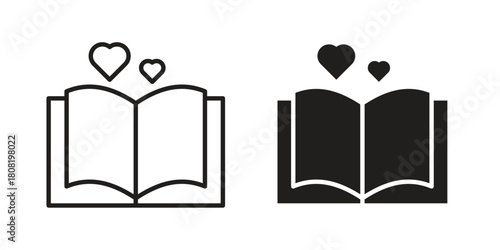 Wedding album icon symbols. app and web UI solid and line icon, EPS10