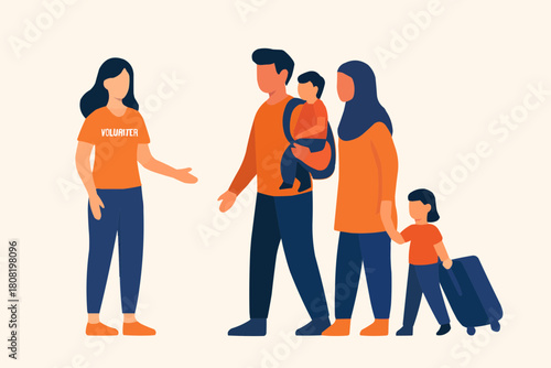 Migrant Volunteer Support Illustration