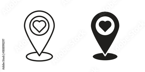Wedding Location icon symbols. app and web UI solid and line icon, EPS10