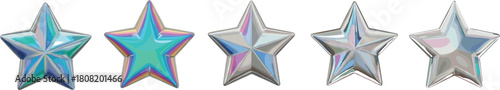 Iridescent Star Burst Collection Metallic Stars for Design Projects
