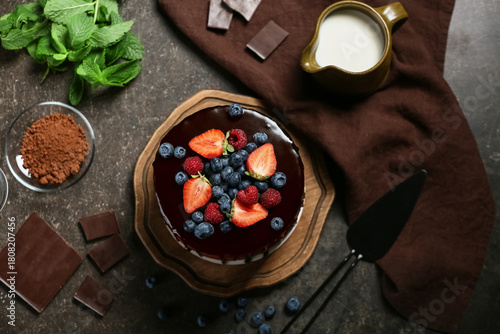 Decadent chocolate cake wit...