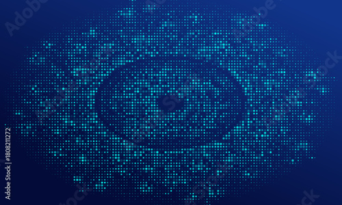 Futuristic dotted blue and black background. Digitally generated blue background with dots. Eps10. modern