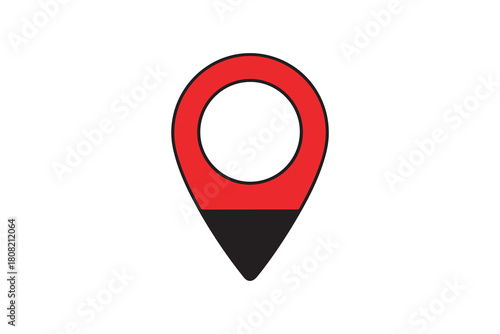 Free Download Map marker with solid lower base and outlined top, navigation symbol icon vector art  - GFXLoad