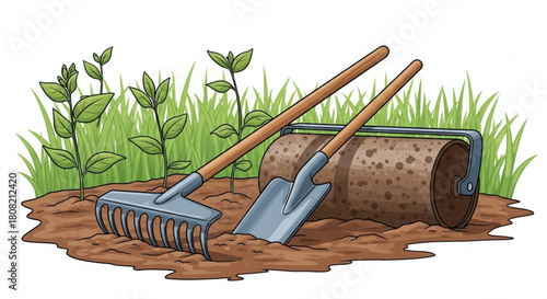 Planting and Soil Preparation Equipment – Flat Vector Art