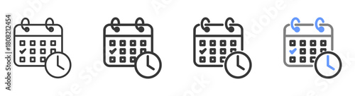 The Ultimate deadline Styles with Variations Line of icon set vector illustration