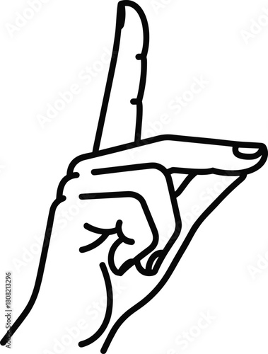 Index Finger Up and Thumb Extended, Representing Sign Language, Direction, and Hand Signal.