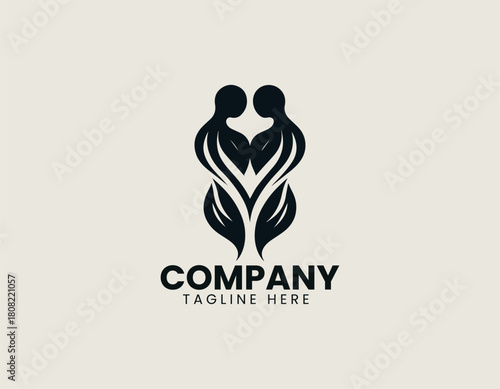 Soulmates black vector logo