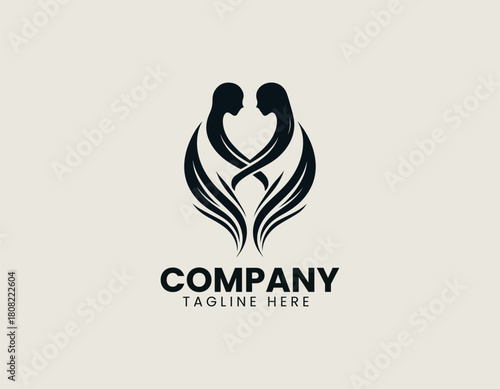 Soulmates black vector logo
