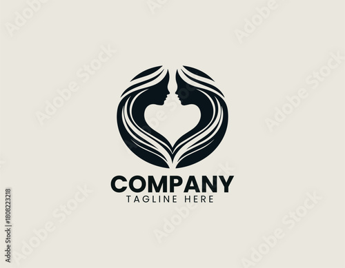 Soulmates black vector logo