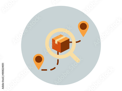 Tracking product icon. Product delivery icon. Flat vector icons. Illustration concept.