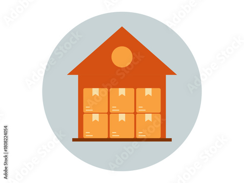 Warehouse icon. Product delivery icon. Flat vector icons. Illustration concept.