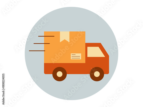 Truck delivery icon. Product delivery icon. Flat vector icons. Illustration concept.