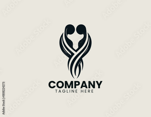 Soulmates black vector logo