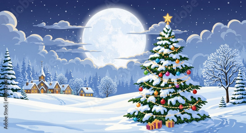 christmas tree in the snow