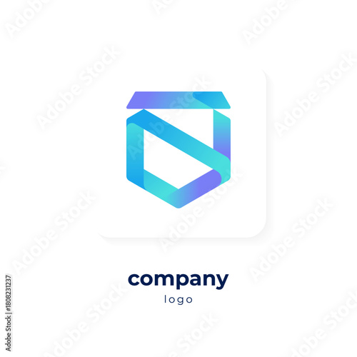 modern blue gradient shield logo