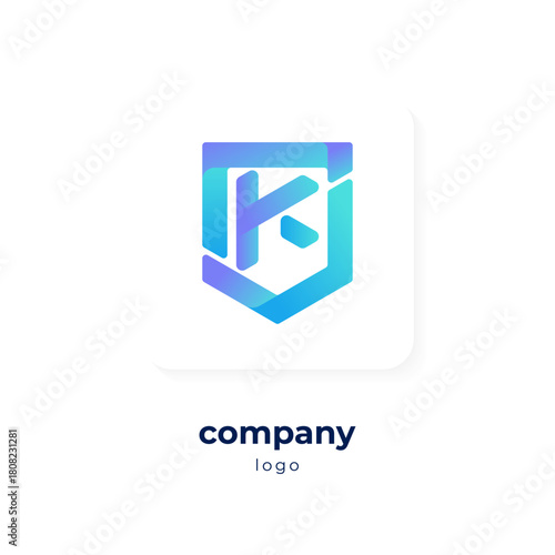 modern blue gradient shield logo