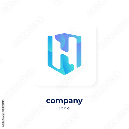 modern blue gradient shield logo