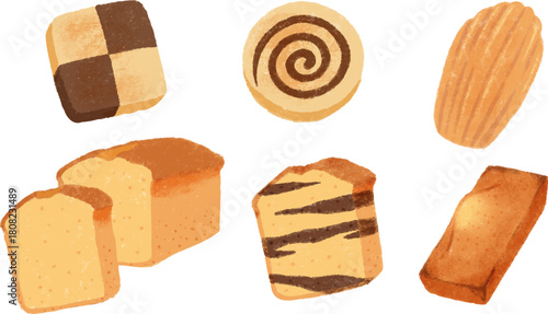 焼き菓子のイラストセット