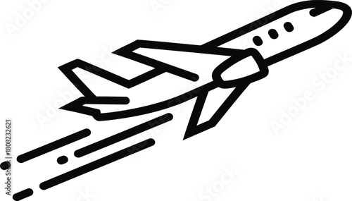 Airplane Taking Off Isolated On Transparent Background Represents Air Transportation Travel And Aviation Aircraft Flight Journey Tourism And Vacation Vector