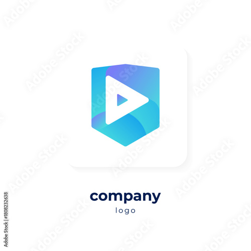 modern blue gradient shield logo