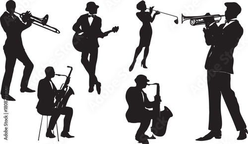 Big Band Era Musician and Crooner Silhouette Collection